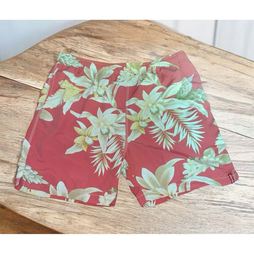 Tommy Bahama Relax Men's L Swim Trunks Cargo Shorts Palm Floral Print